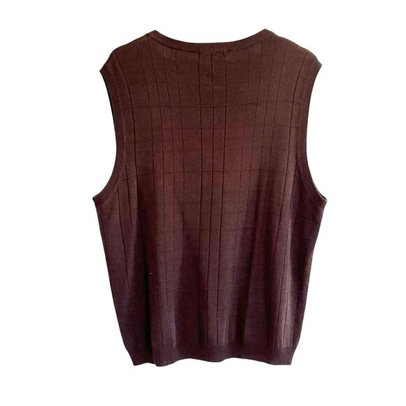Visitor Poeta Moda Men 100% Silk Sweater Vest Size L Preppy Golf Business Casual - Picture 2 of 6